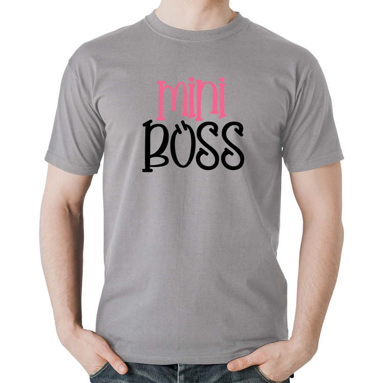 Camiseta Algodão Mini Boss - Cinza