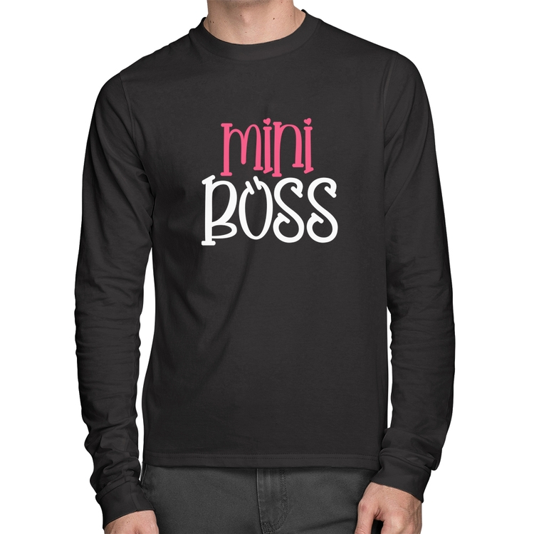 Camiseta Algodão Mini Boss Manga Longa