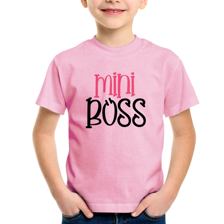 Camiseta Infantil Mini Boss - Rosa Bebê