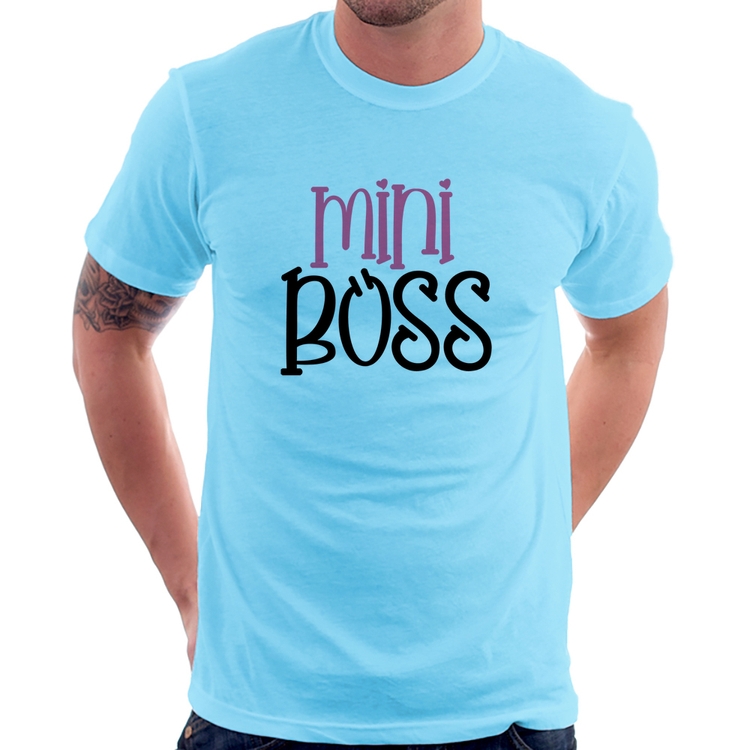 Camiseta Mini Boss - Azul Bebê