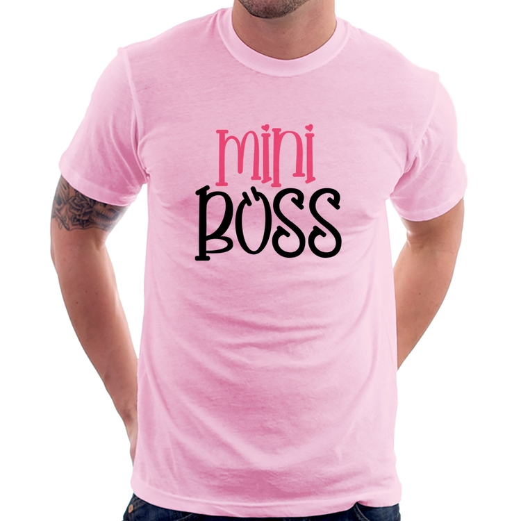 Camiseta Mini Boss - Rosa Bebê