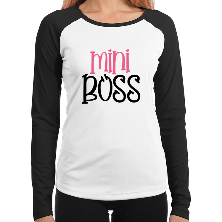 Baby Look Raglan Mini Boss Manga Longa