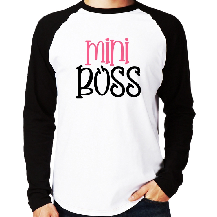 Camiseta Raglan Mini Boss Manga Longa