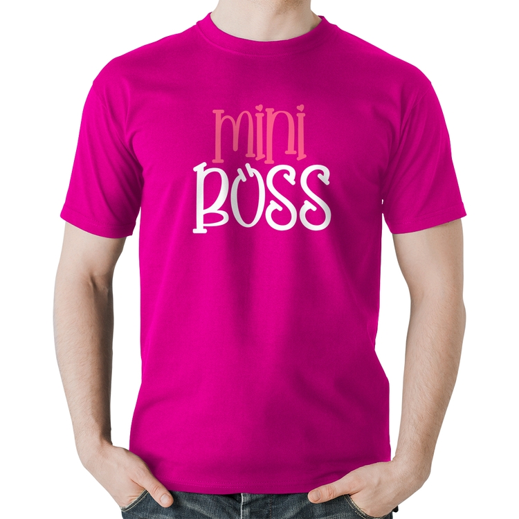 Camiseta Algodão Mini Boss - Rosa