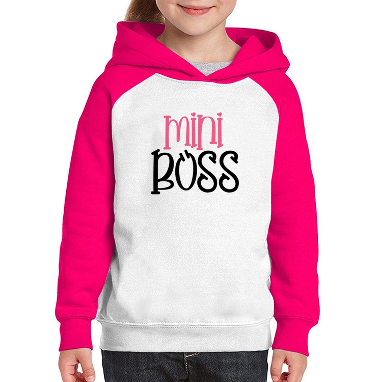 Moletom Infantil Mini Boss - Branco/Rosa