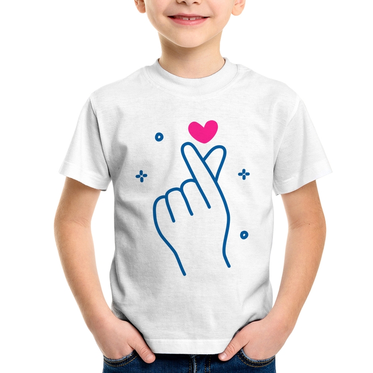 Camiseta Infantil Mini coração coreano