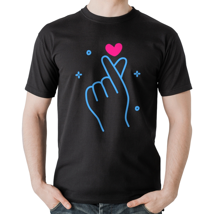 Camiseta Algodão Mini coração coreano