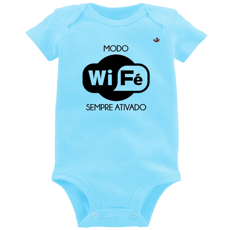 Body Bebê Modo Wi-Fé sempre ativado - Azul Bebê