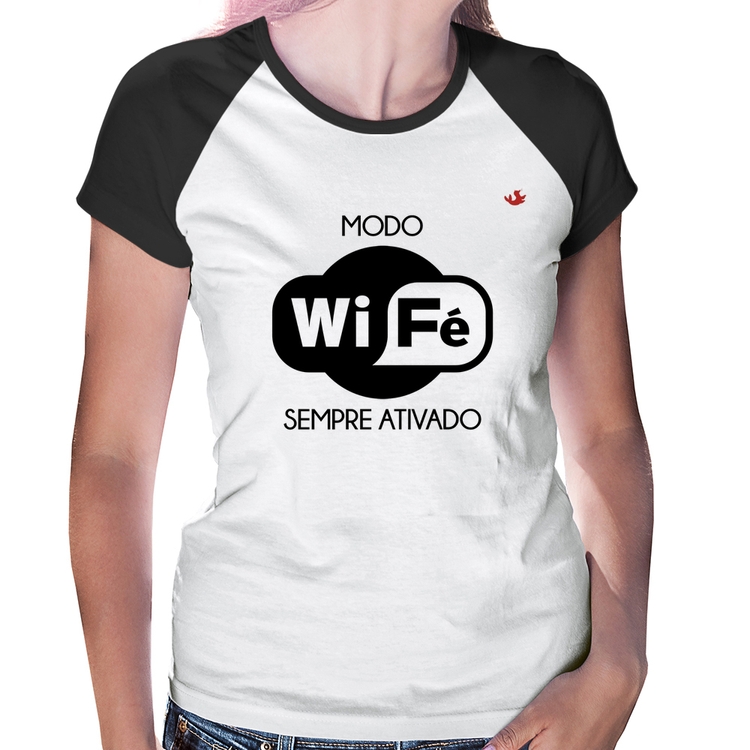 Baby Look Raglan Modo Wi-Fé sempre ativado