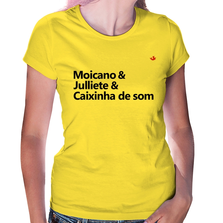 Baby Look Moicano & Julliete & Caixinha de Som - Amarela