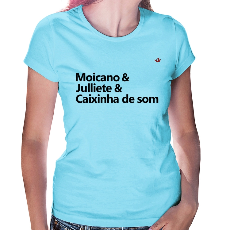 Baby Look Moicano & Julliete & Caixinha de Som - Azul Bebê