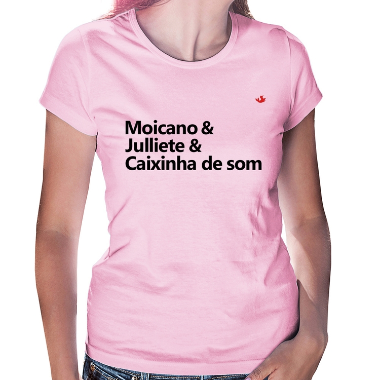 Baby Look Moicano & Julliete & Caixinha de Som - Rosa Bebê