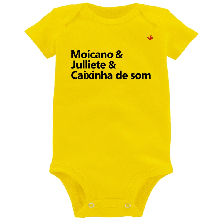 Body Bebê Moicano & Julliete & Caixinha de Som - Amarelo
