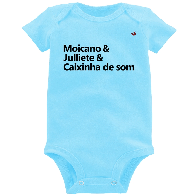 Body Bebê Moicano & Julliete & Caixinha de Som - Azul Bebê