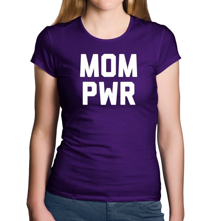 Baby Look Algodão Mom Power - Roxa