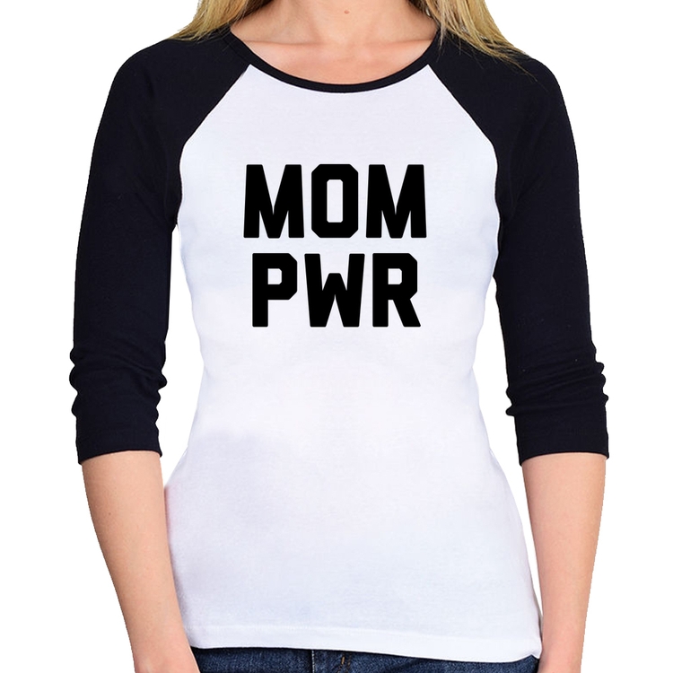 Baby Look Raglan Mom Power Manga 3/4