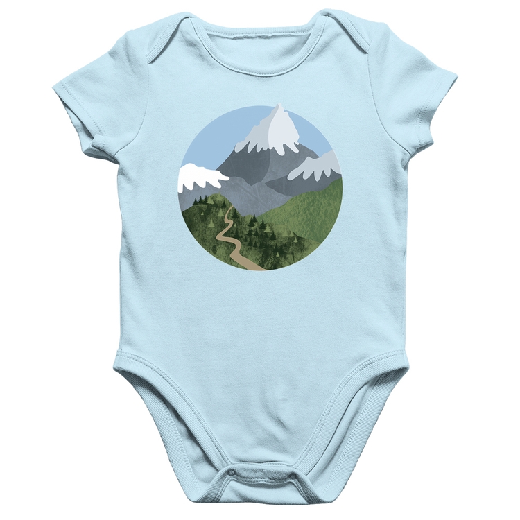 Body Bebê Algodão Montanhas - Azul Bebê