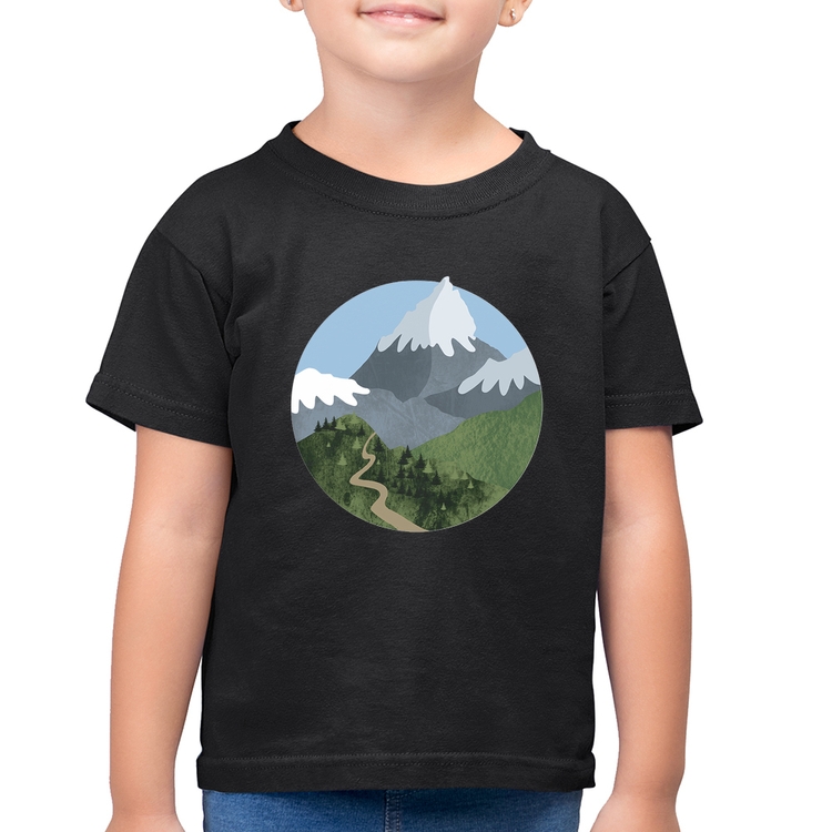 Camiseta Algodão Infantil Montanhas