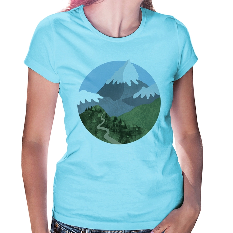 Baby Look Montanhas - Azul Bebê