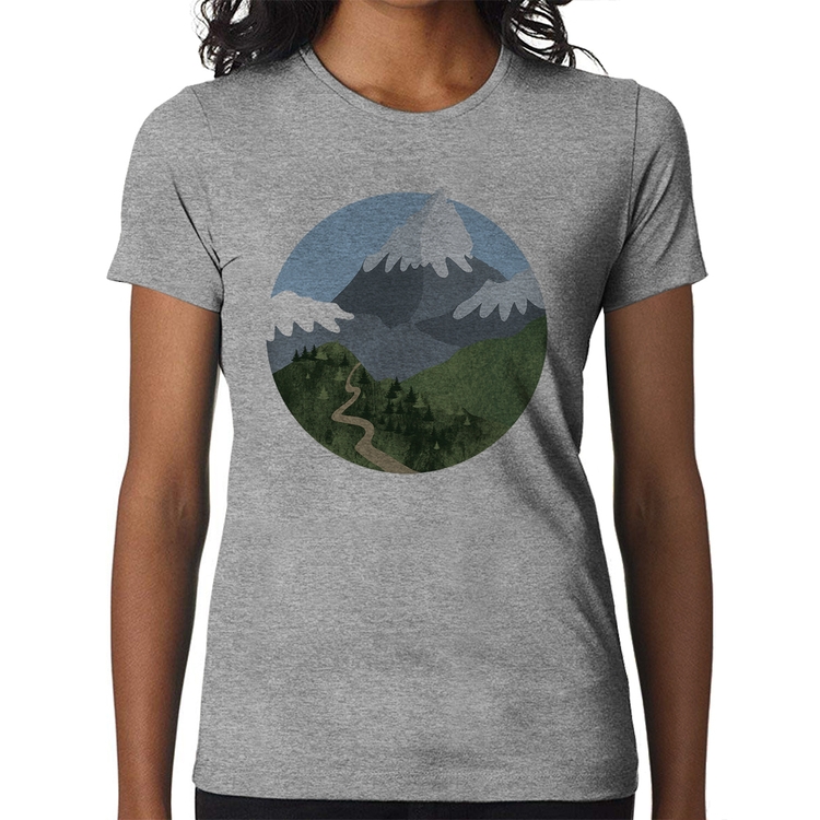 Baby Look Montanhas - Cinza