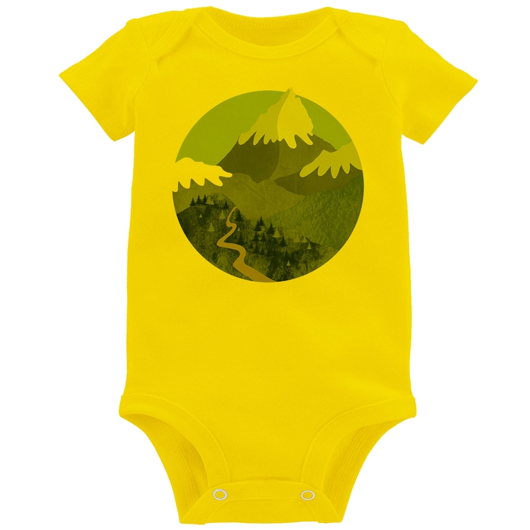 Body Bebê Montanhas - Amarelo