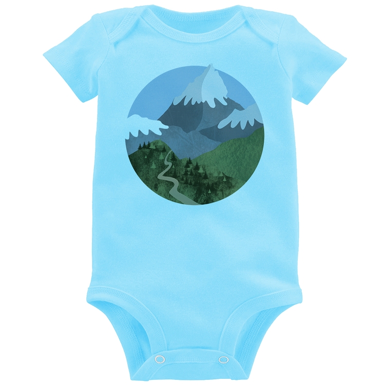 Body Bebê Montanhas - Azul Bebê