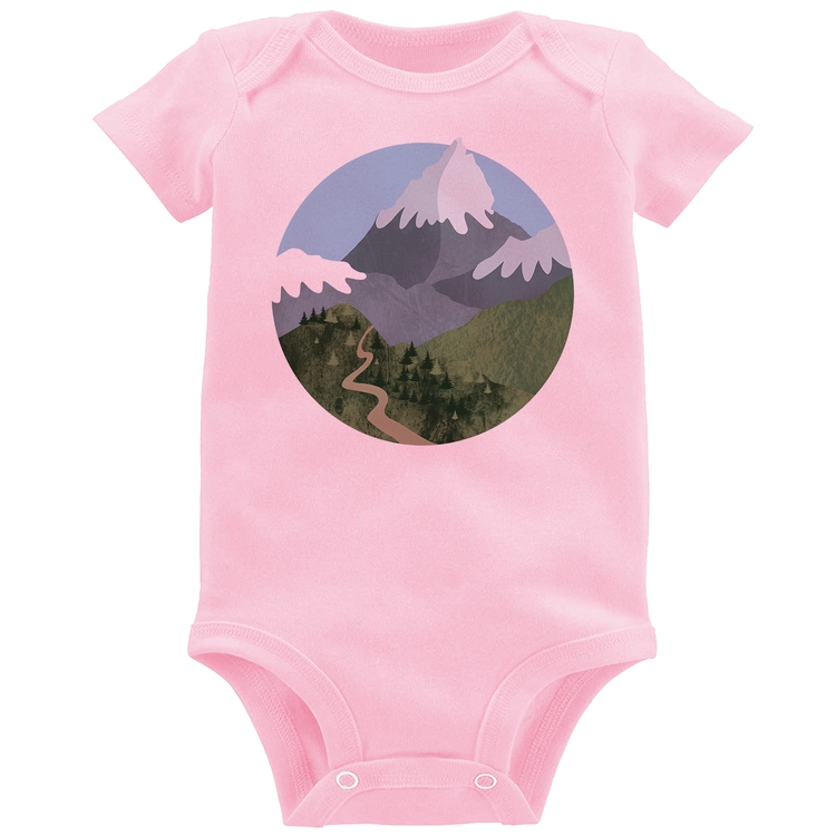 Body Bebê Montanhas - Rosa Bebê