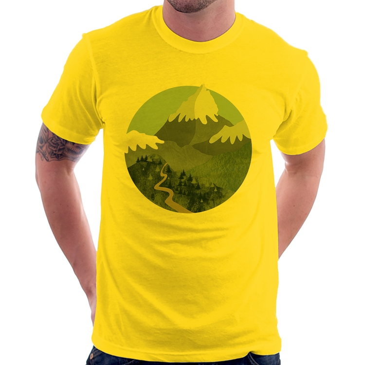 Camiseta Montanhas - Amarela