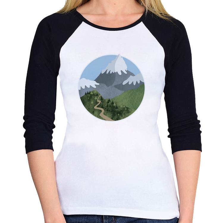 Baby Look Raglan Montanhas Manga 3/4