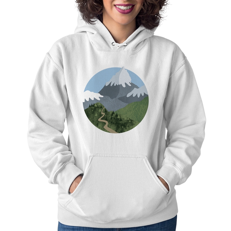 Moletom Feminino Montanhas - Branco