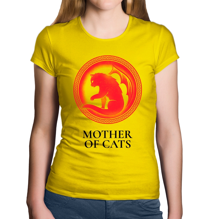 Baby Look Algodão Mother of Cats - Amarela