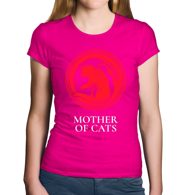 Baby Look Algodão Mother of Cats - Rosa