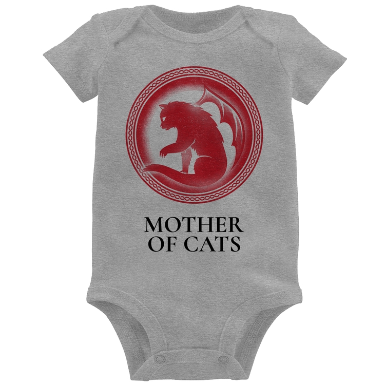 Body Bebê Mother of Cats - Cinza