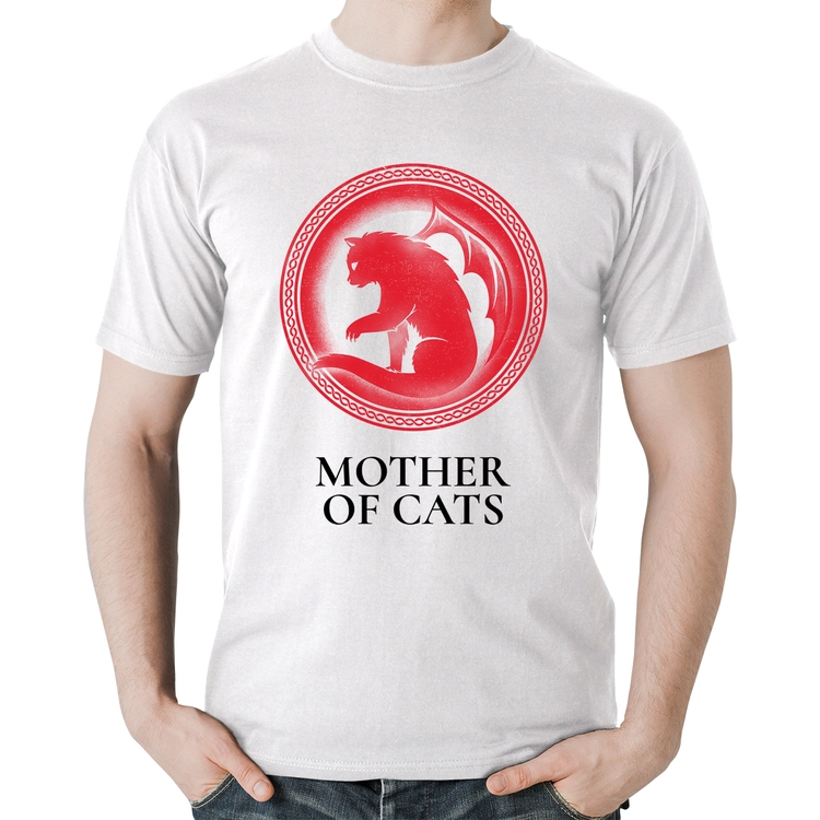 Camiseta Algodão Mother of Cats - Branca