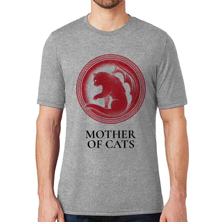 Camiseta Mother of Cats - Cinza