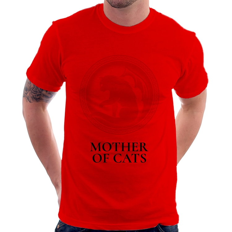 Camiseta Mother of Cats - Vermelha