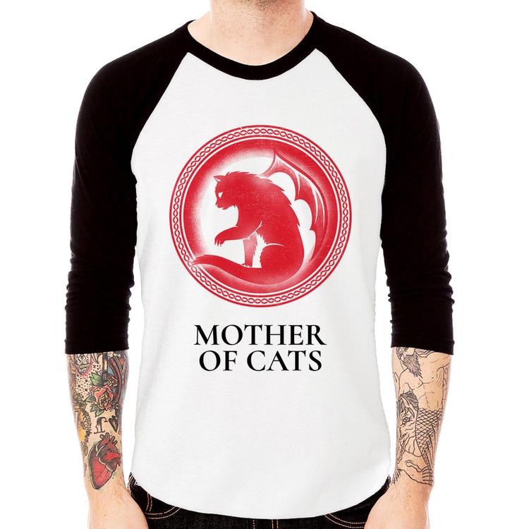 Camiseta Raglan Mother of Cats Manga 3/4