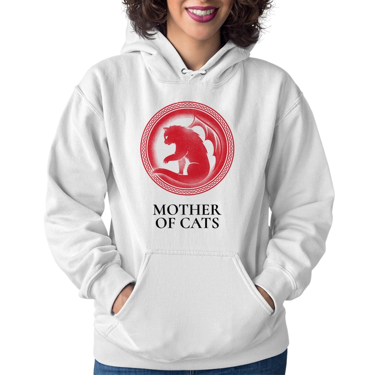 Moletom Feminino Mother of Cats - Branco