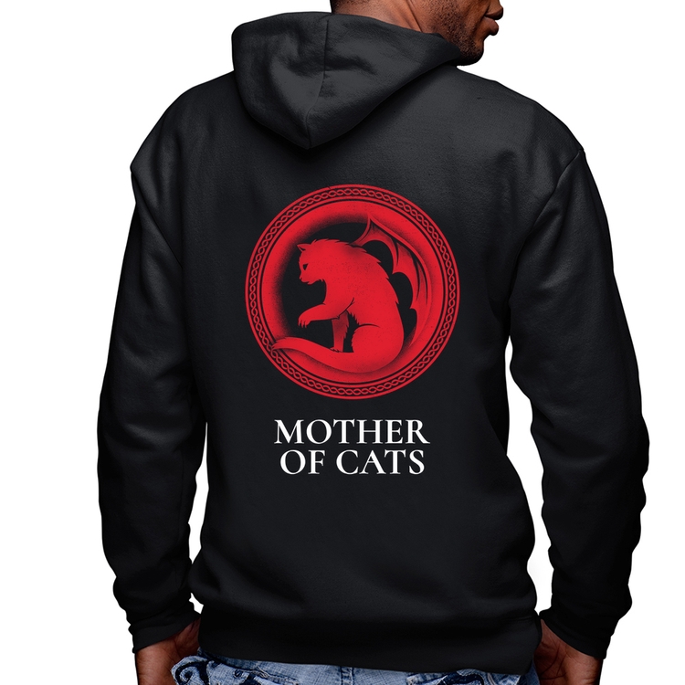 Blusa Moletom Mother of Cats Masculina com Capuz e Zíper