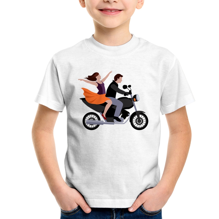 Camiseta Infantil Moto Casal