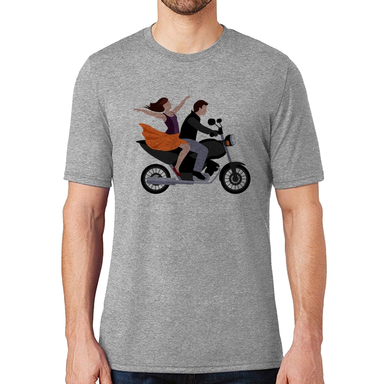 Camiseta Moto Casal - Cinza