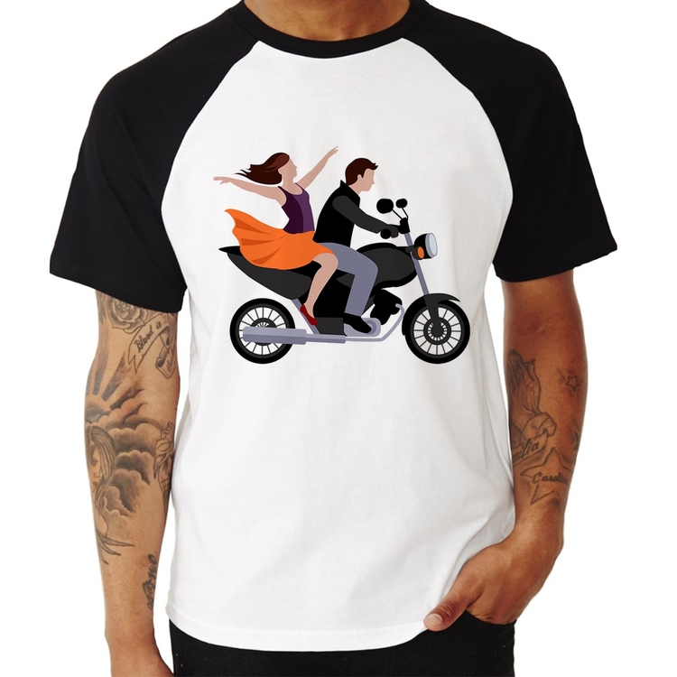 Camiseta Raglan Moto Casal