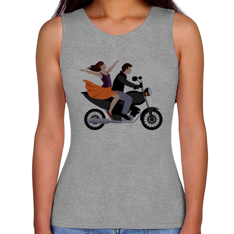 Regata Feminina Moto Casal - Cinza