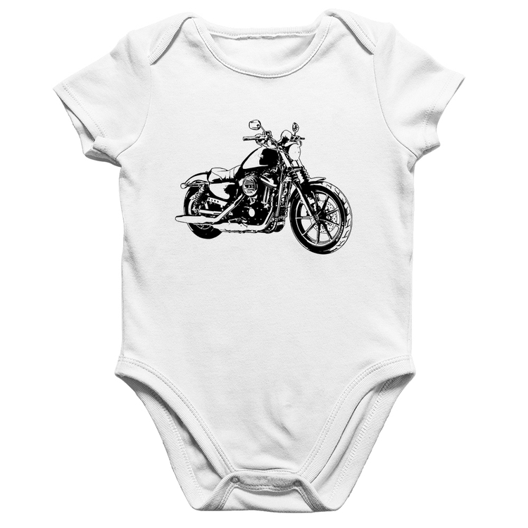 Body Bebê Algodão Moto Sportster XL 883 Iron Art - Branco