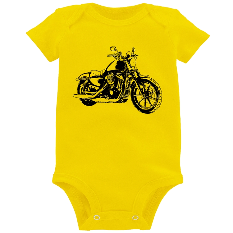 Body Bebê Moto Sportster XL 883 Iron Art - Amarelo