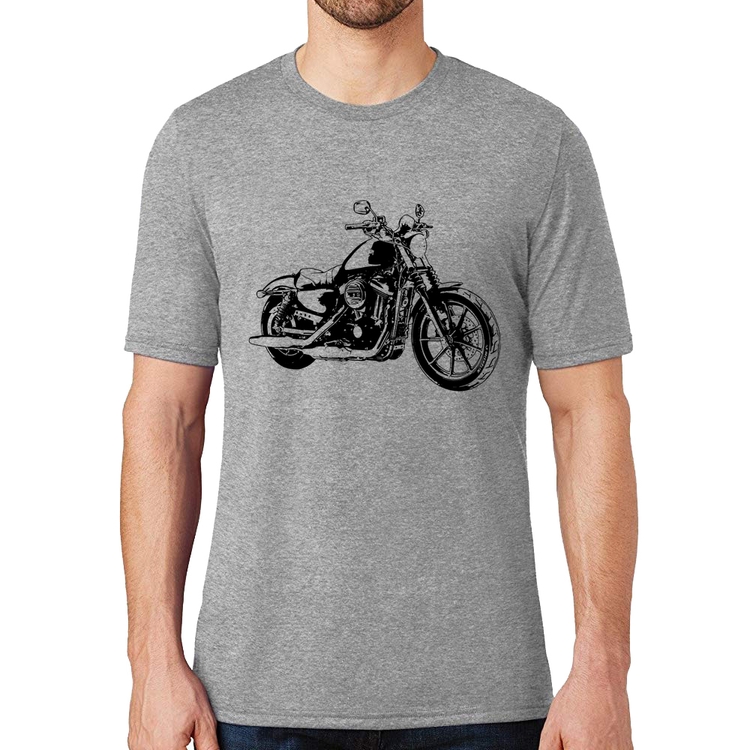 Camiseta Moto Sportster XL 883 Iron Art - Cinza