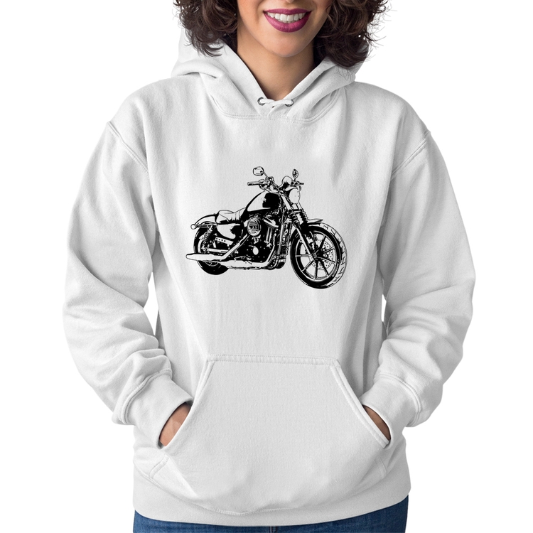 Moletom Feminino Moto Sportster XL 883 Iron Art - Branco