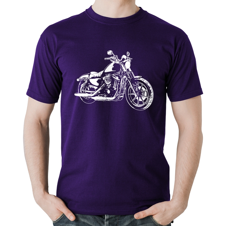 Camiseta Algodão Moto Sportster XL 883 Iron Art - Roxa