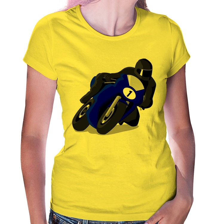 Baby Look Moto Corrida - Amarela