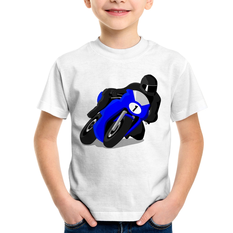 Camiseta Infantil Moto Corrida